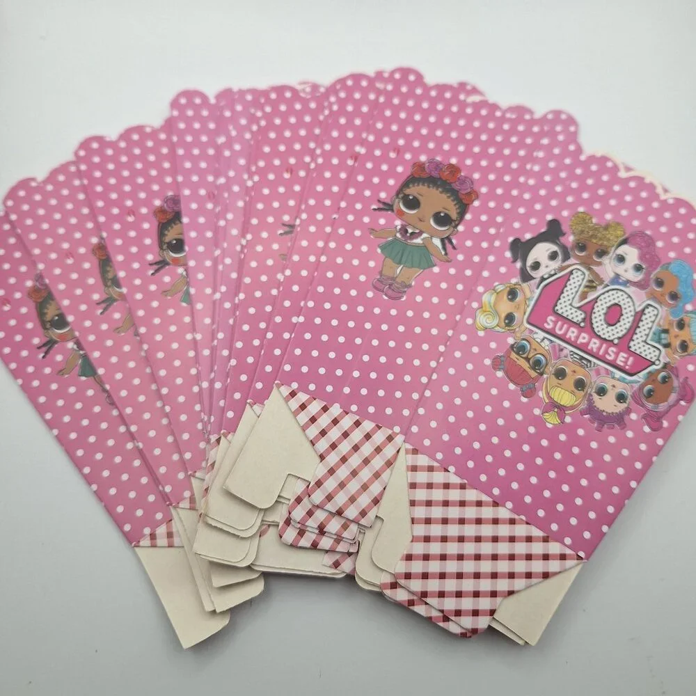 Pink Party Favor Popcorn Candy Board‎ 5 Inch Boxes Set Of 18